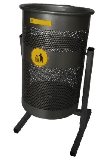 Урна металева переносна на 38 л чорна ВСМ ЕКО